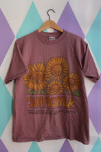 Load image into Gallery viewer, Vintage 90s Oneita Sunflower Graphic Tee – Heather Maroon

