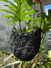 Load image into Gallery viewer, Vintage Black Beaded Floral Mini Bag
