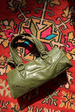 Load image into Gallery viewer, Tommy Hilfiger Olive Green Faux Crocodile Handbag – Y2K Shoulder Bag

