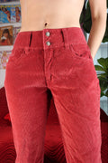 Vintage 2000s Red Corduroy Flare Pants