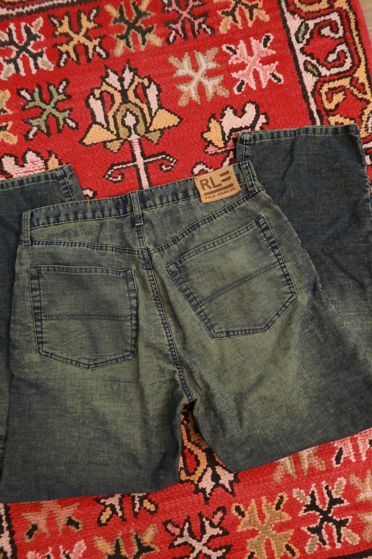 Vintage Y2K Polo Jeans Co. Ralph Lauren Olive & Navy Corduroy Straight Leg Pants