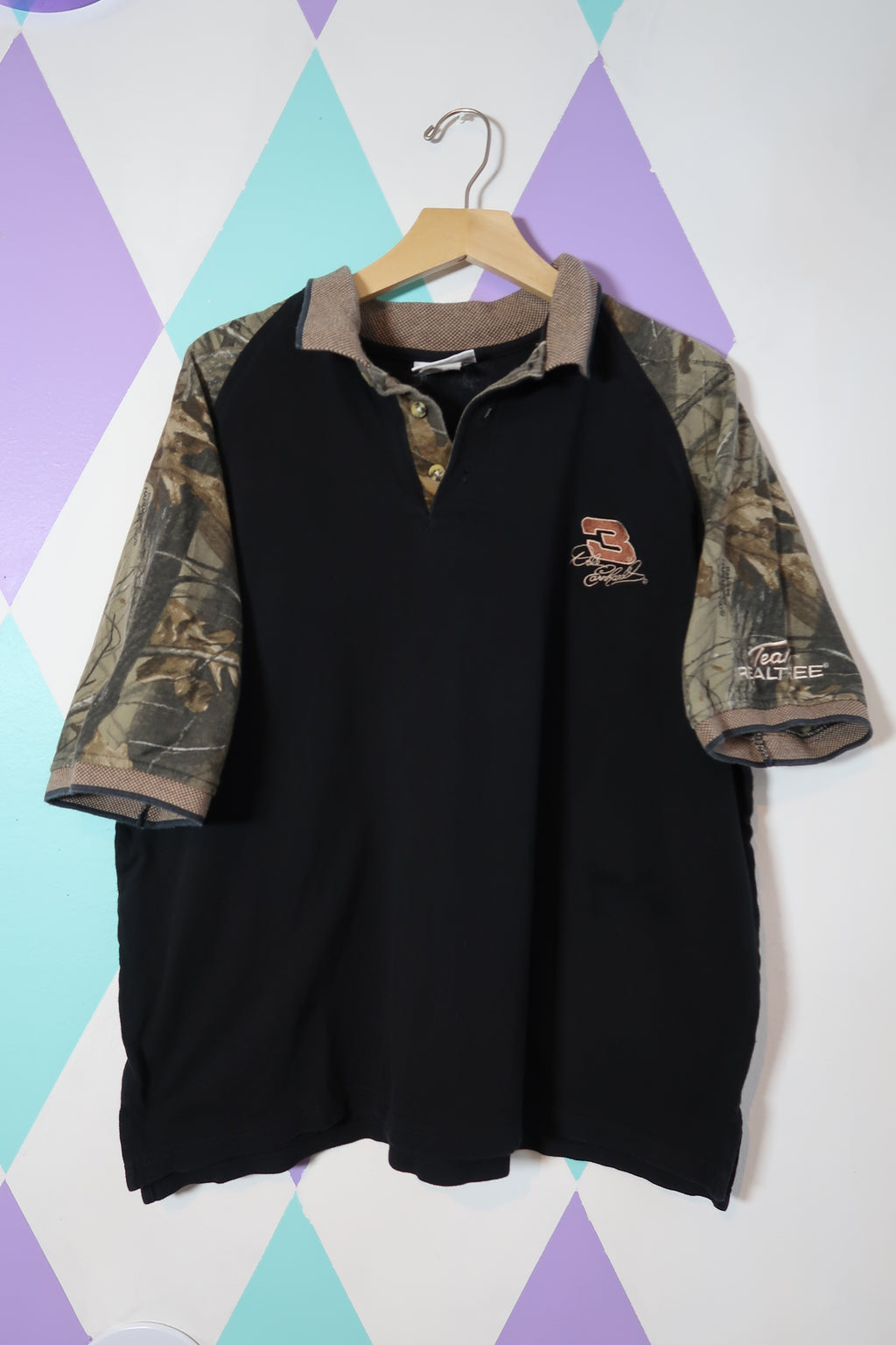 Vintage Dale Earnhardt Real Tree Camo Polo Shirt