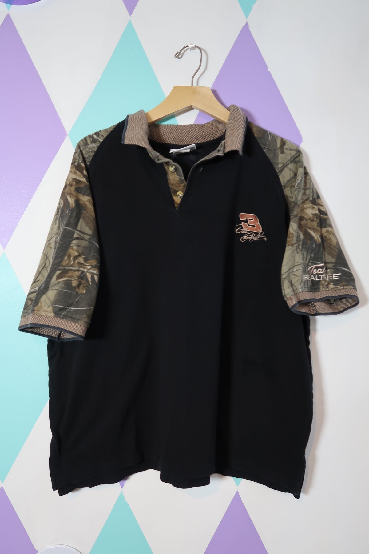 Vintage Dale Earnhardt Real Tree Camo Polo Shirt