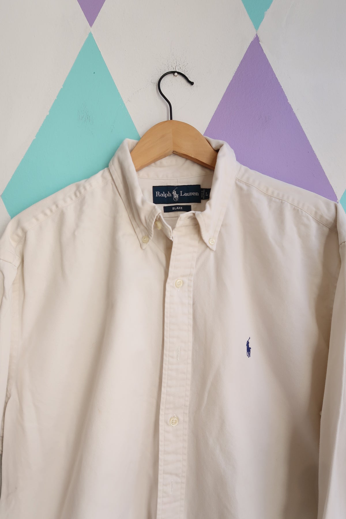 Vintage Ralph Lauren Blake Oxford Button-Down – Cream White