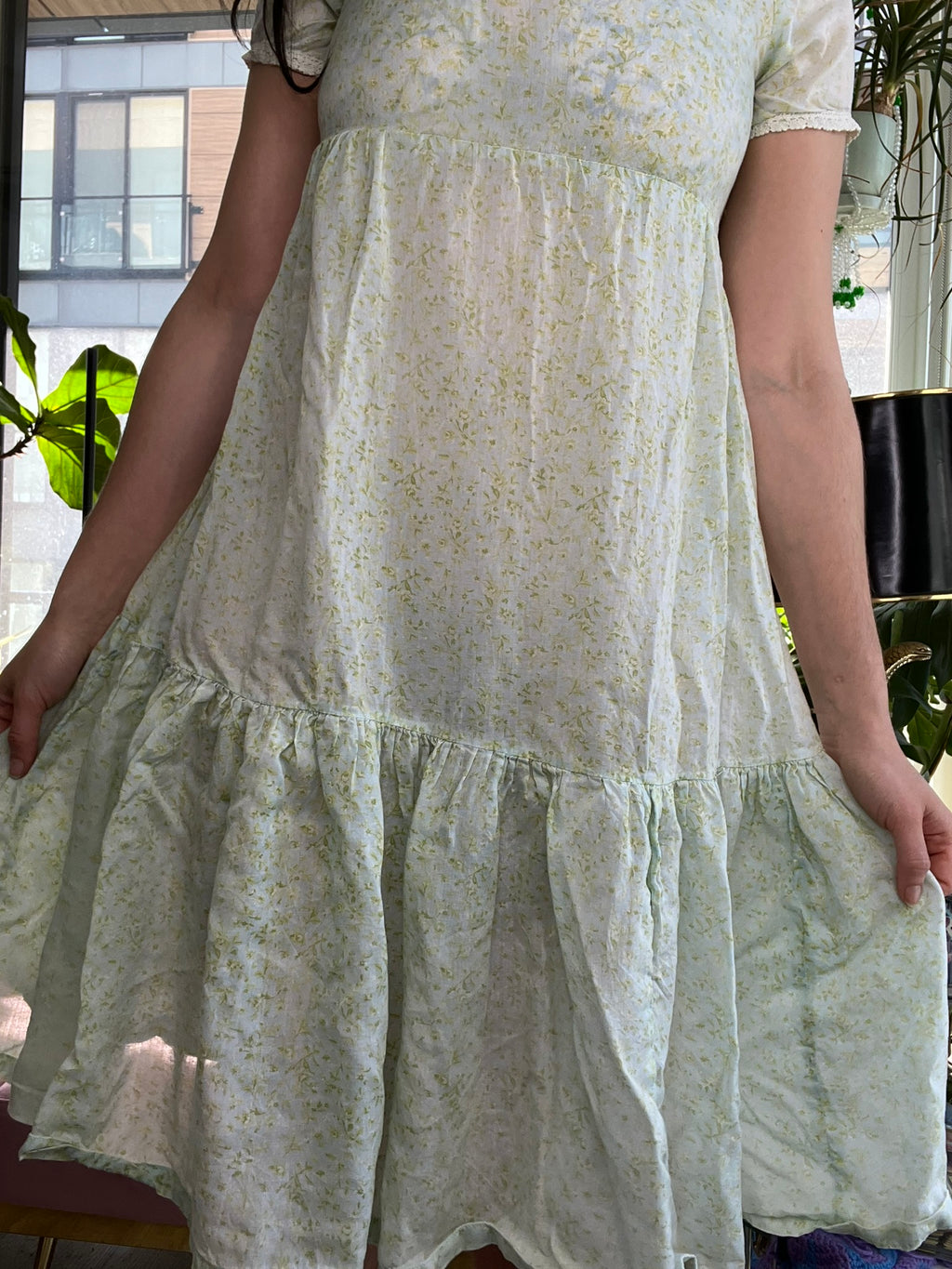 70s Vintage Floral Tiered Midi Dress // Vintage Belle France Floral Tiered Dress - Elektra Vintage