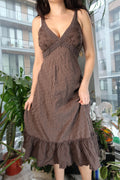 Lightweight Brown Sweetheart Sundress by Calvin Klein