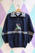 Vintage 90s Golf Embroidered Quarter Zip Pullover - Elektra Vintage