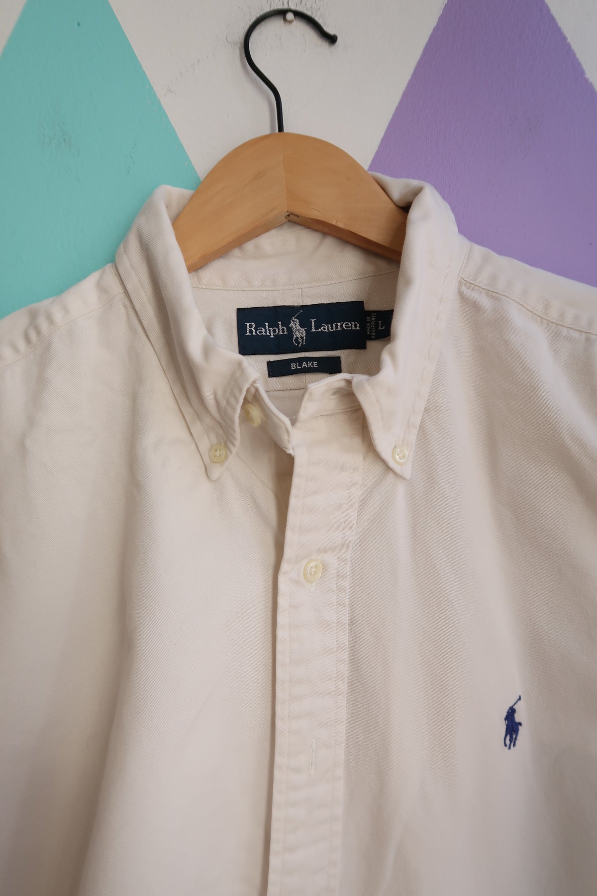 Vintage Ralph Lauren Blake Oxford Button-Down – Cream White