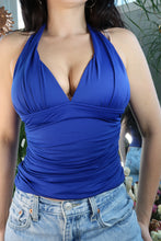 Load image into Gallery viewer, Vintage 2000s Royal Blue Halter Top
