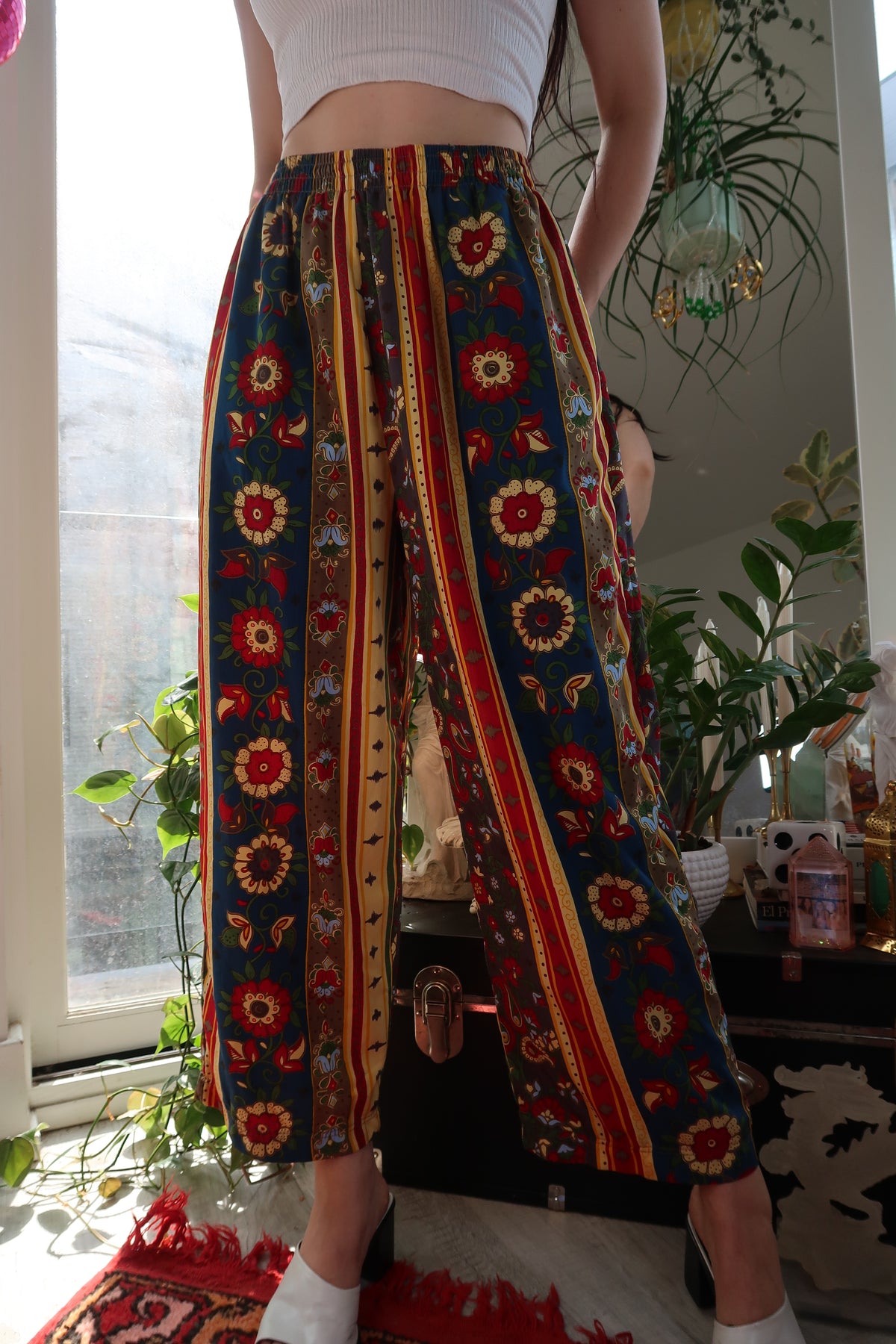 Vintage Retro Floral Pants