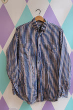 Load image into Gallery viewer, Vintage 90s Hunt Club Blue Striped Button-Up Shirt
