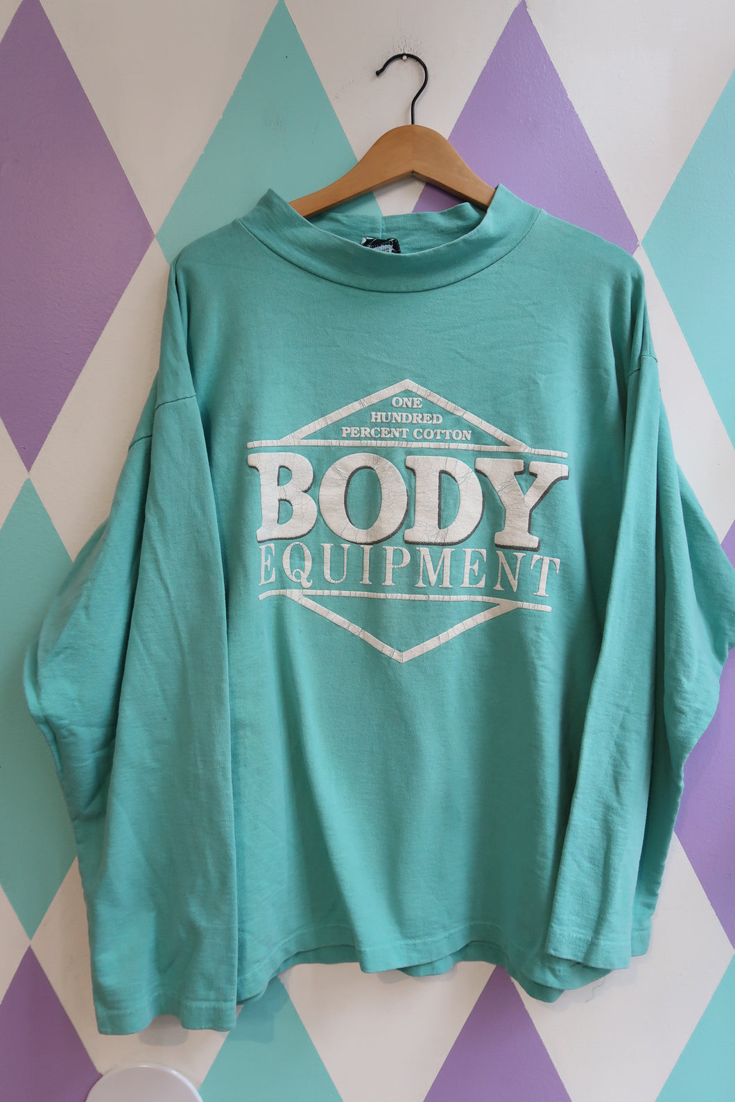 Vintage 90s Body Equipment Aqua Blue Graphic Sweatshirt