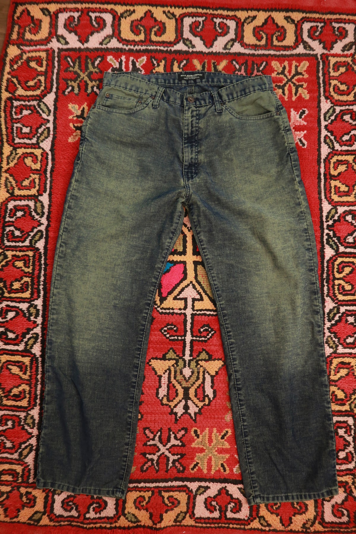 Vintage Y2K Polo Jeans Co. Ralph Lauren Olive & Navy Corduroy Straight Leg Pants