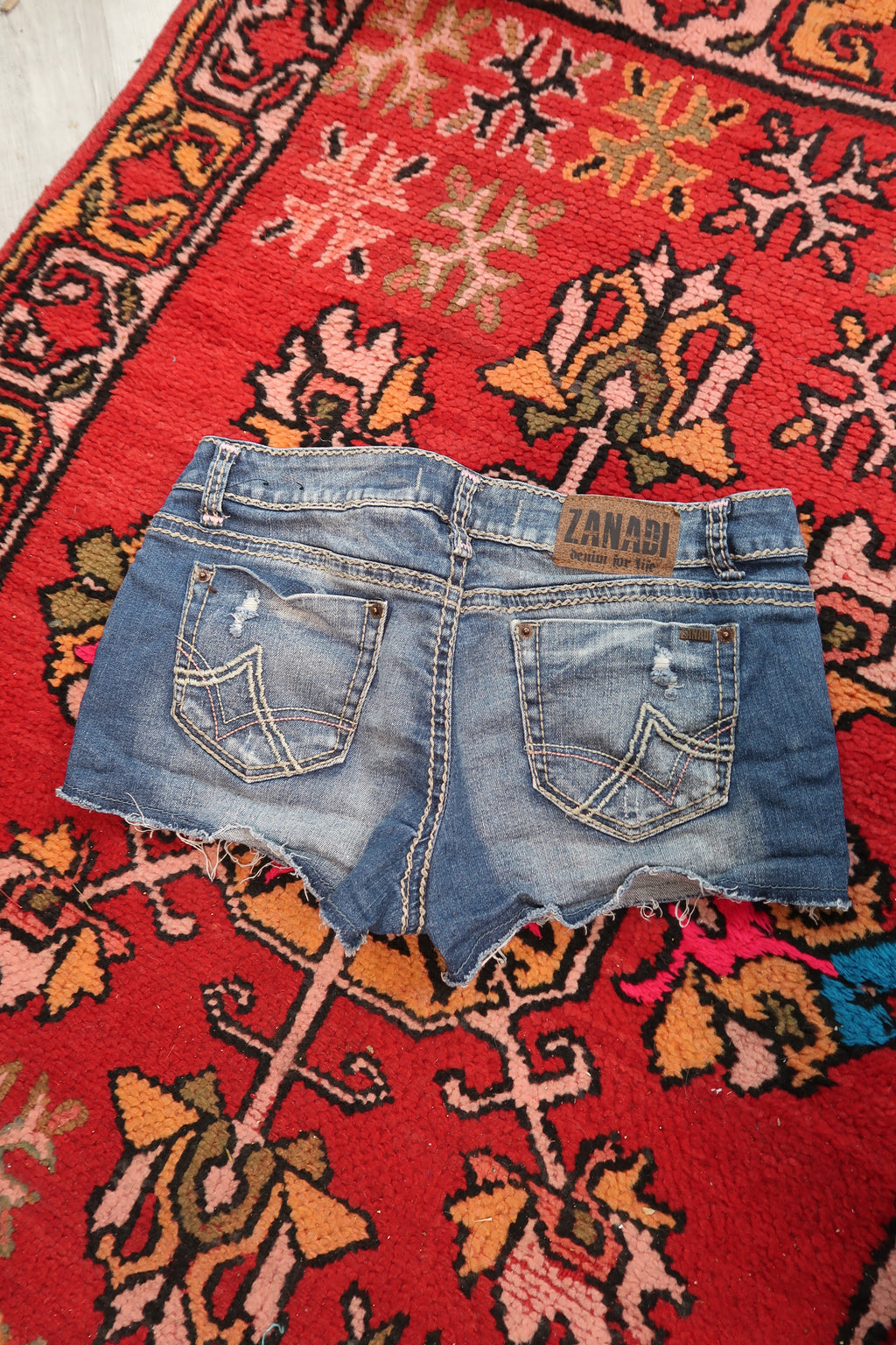 Y2K Zana Di Distressed Denim Shorts – Low Rise Cutoff Jean Shorts