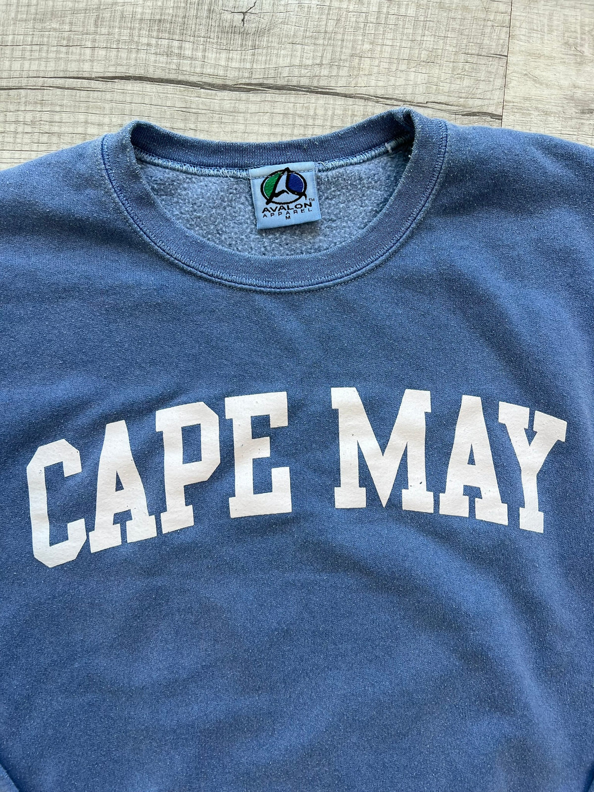 Blue Cape May Spell Out Crewneck by Avalon Apparel - Elektra Vintage