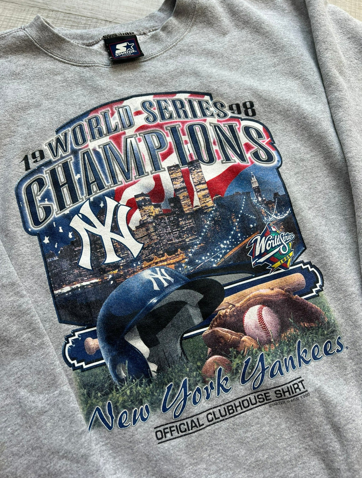90s Vintage New York Yankees World Series Start Crewneck - Elektra Vintage