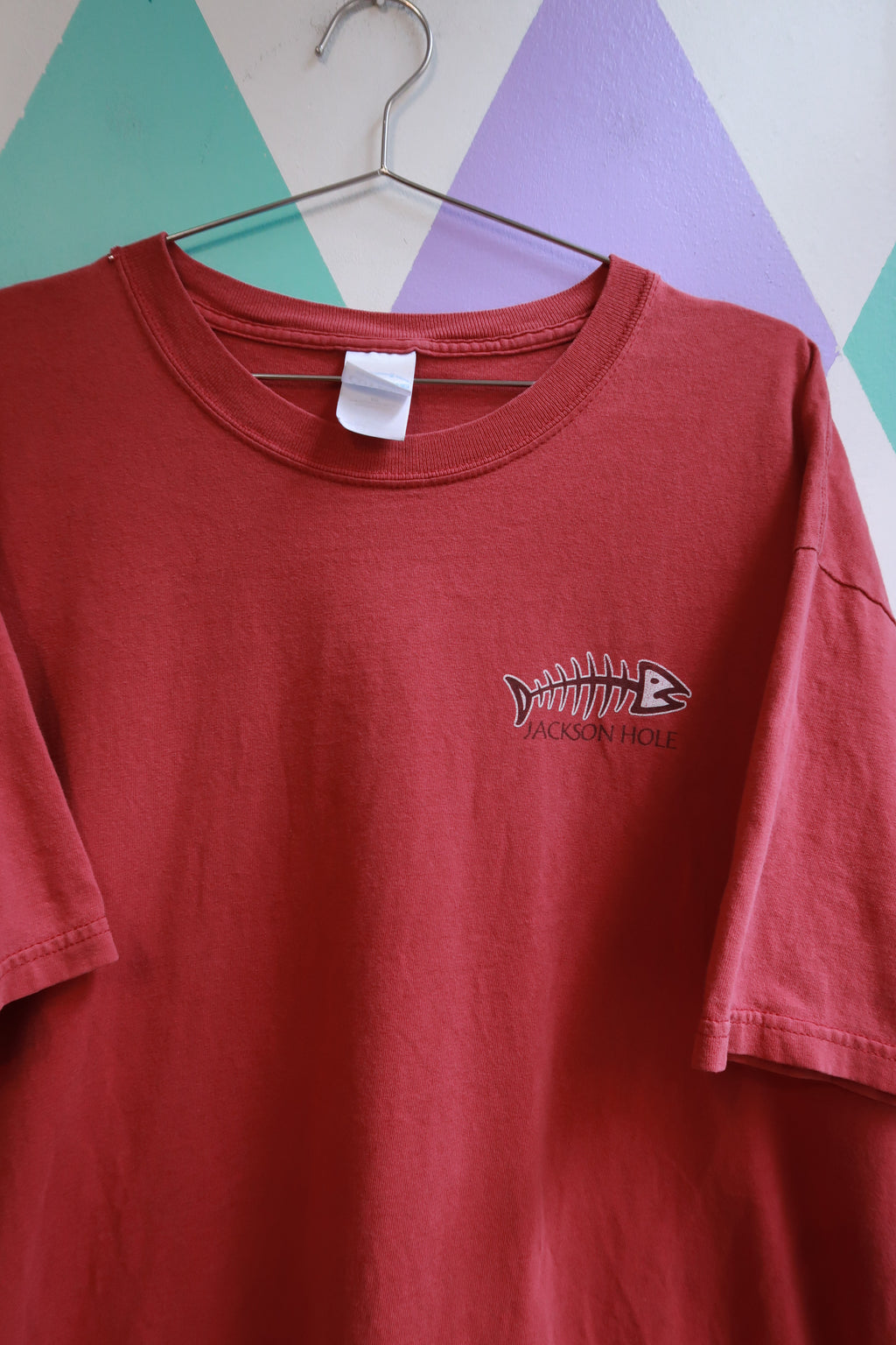 Vintage 2000s Jackson Hole Wyoming Fishing Graphic T-Shirt