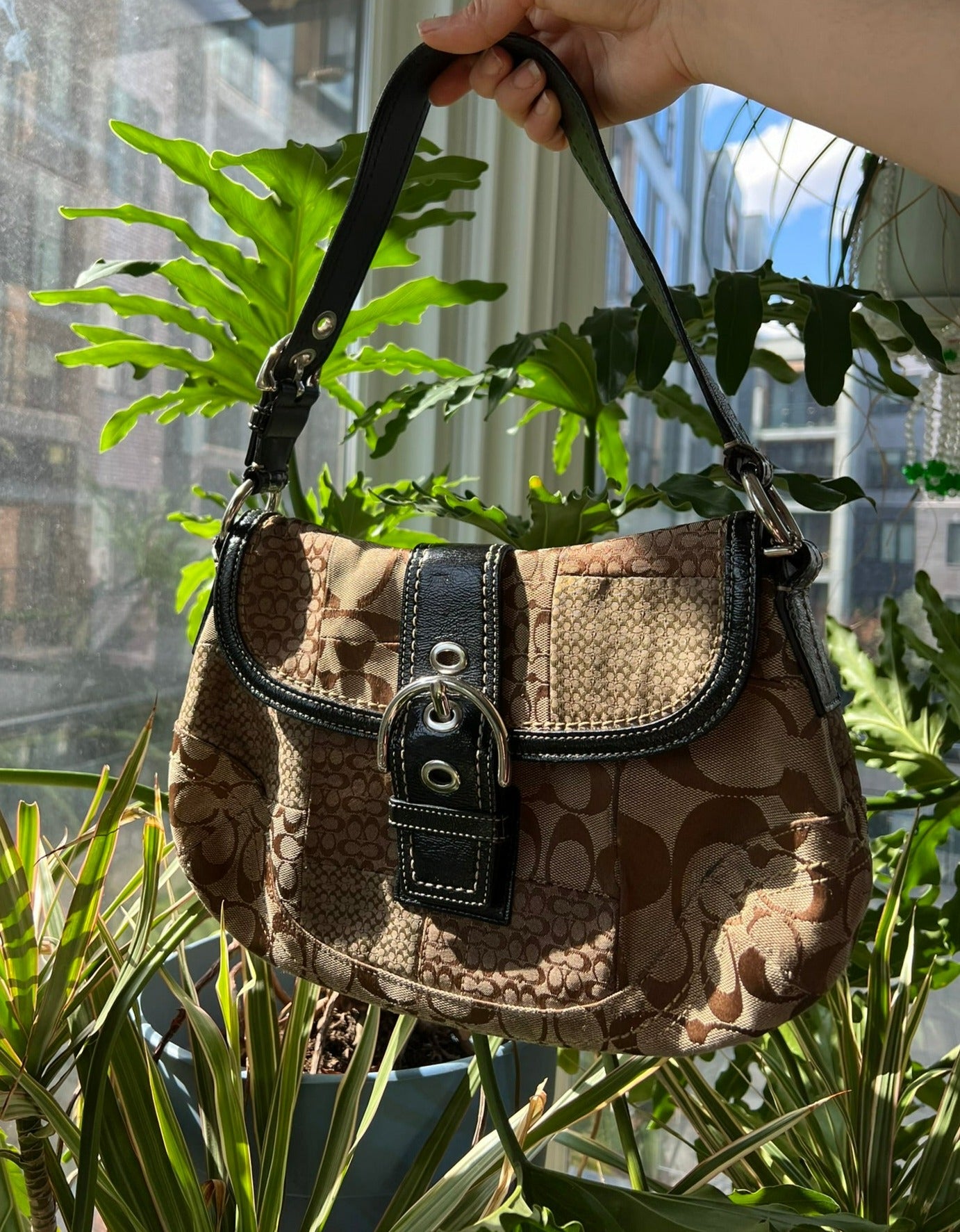 Y2k Vintage Patchwork Monogram Coach Shoulder Bag – Elektra Vintage