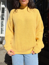 Load image into Gallery viewer, Vintage Yellow Oversized Knit Sweater
