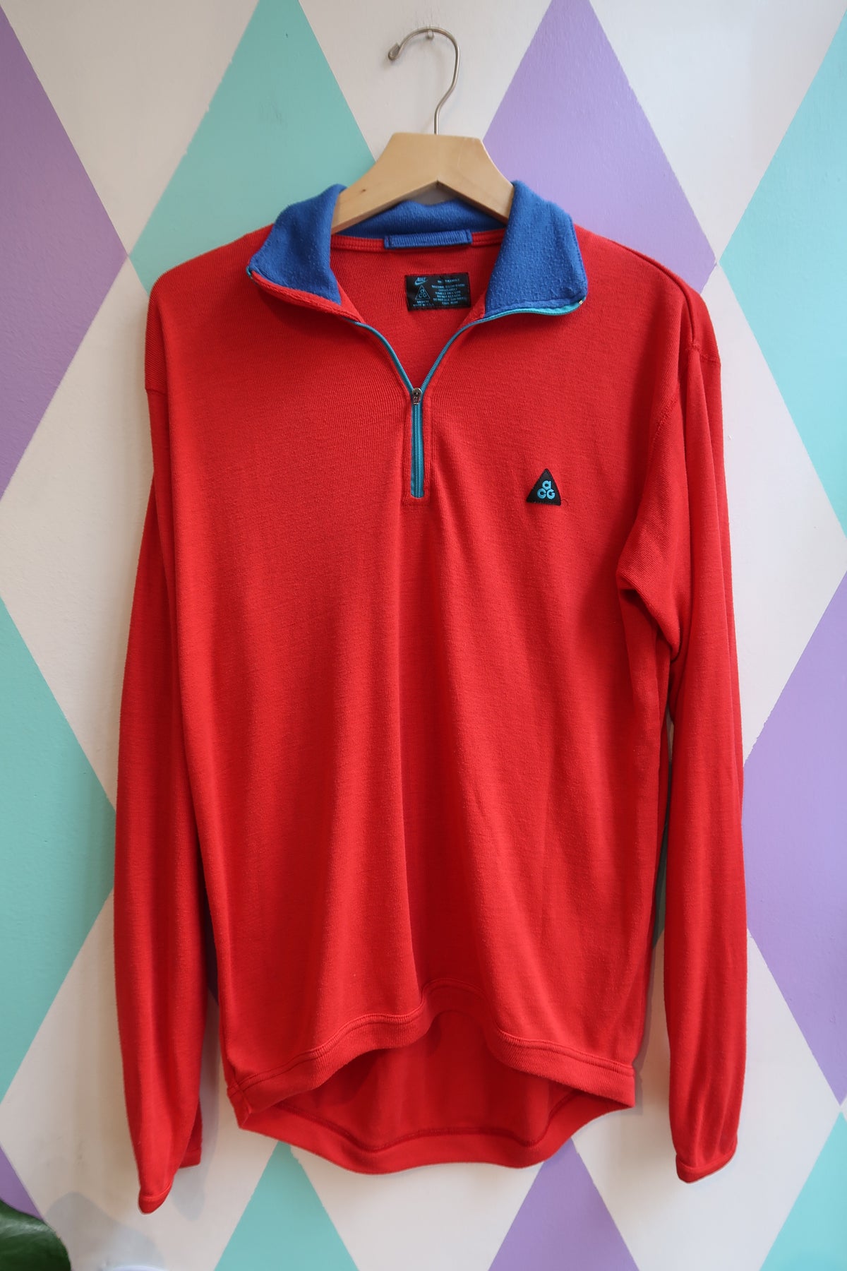 Vintage Nike ACG 90s Red Half-Zip Pullover – 100% Thermax