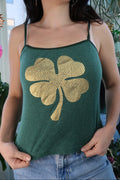 Vintage 2000s Four Leaf Clover Tank Top