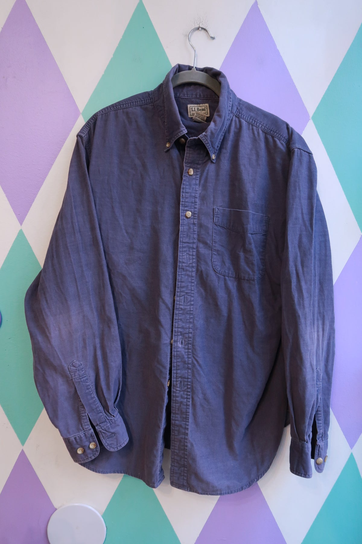 Vintage L.L.Bean Purple Corduroy Button Down Shirt