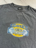 Vintage NC A&T Aggies graphic T-shirt by Elektra Vintage showing a retro university logo design on soft cotton fabric.
