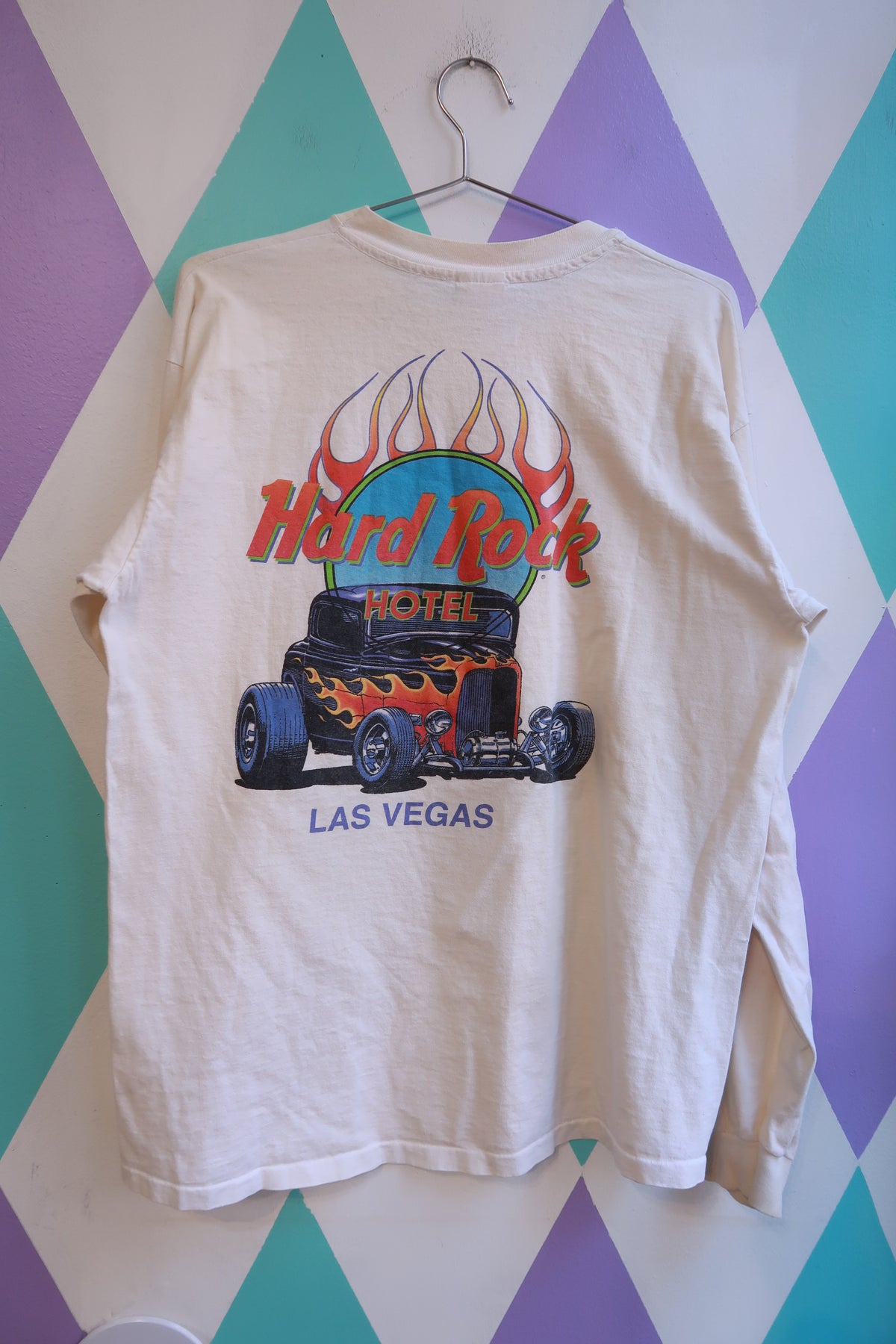 Vintage 2000s Hard Rock Hotel Las Vegas Flame Graphic Long Sleeve Shirt