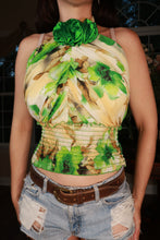 Load image into Gallery viewer, Vintage 2000s Floral Rosette Halter Top
