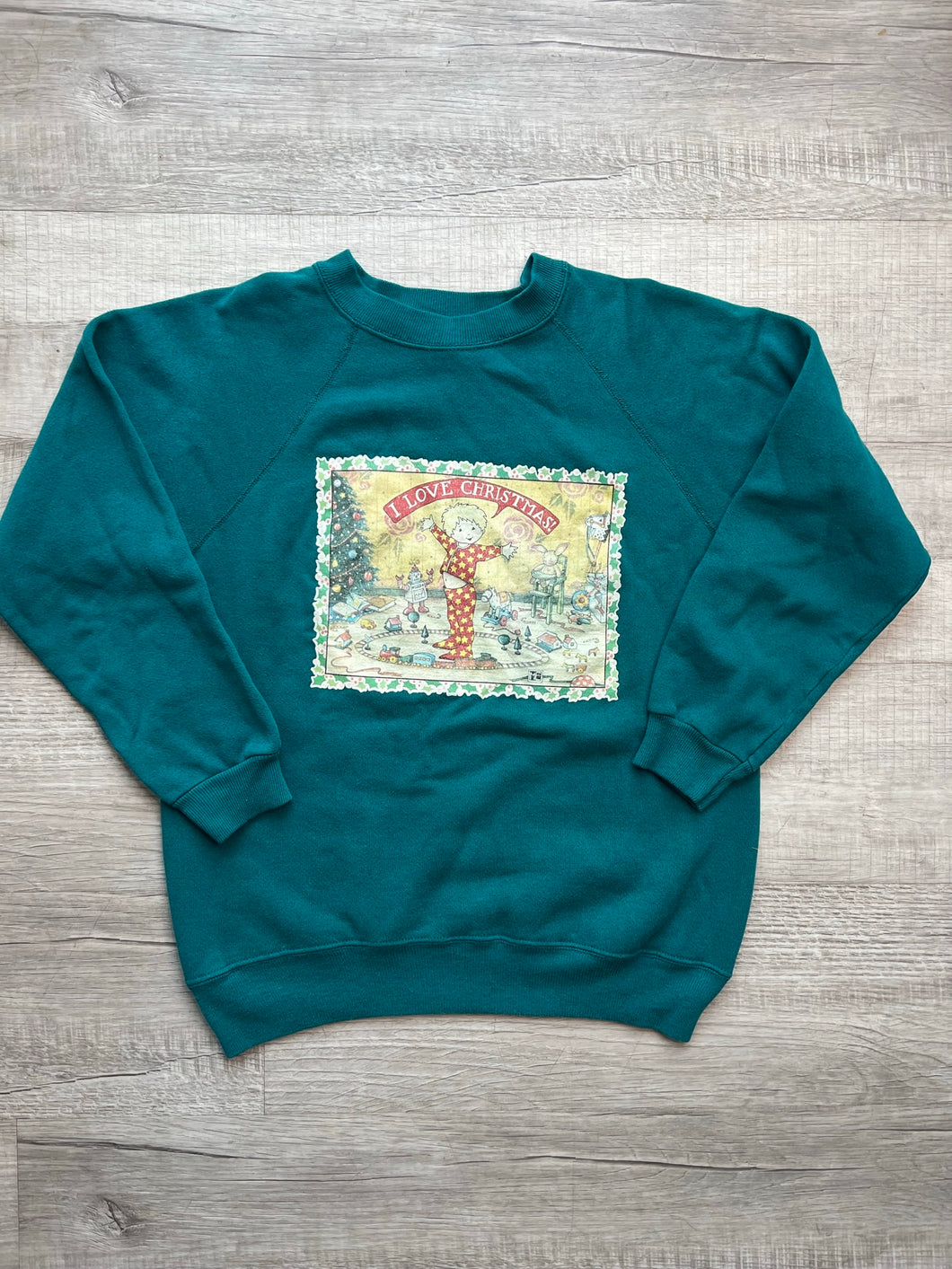 Vintage I Love Christmas Postcard Crewneck Sweatshirt