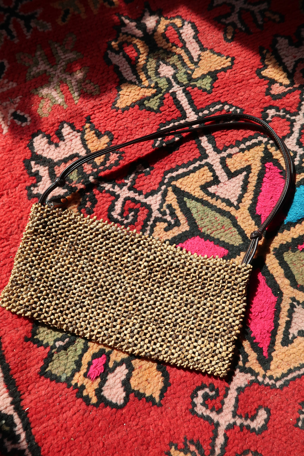 Vintage Express Beaded Shoulder Bag – 90s Y2K Minimalist Boho Purse