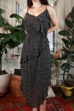 Load image into Gallery viewer, Vintage 2000s Black &amp; White Polka Dot Ruffle Midi Dress
