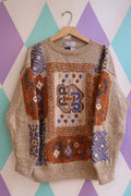 Vintage 1980s 100% Wool Celtic Knot Sweater
