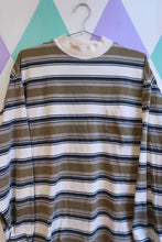 Load image into Gallery viewer, Vintage 90s Striped Mock Neck Long Sleeve Pocket Tee
