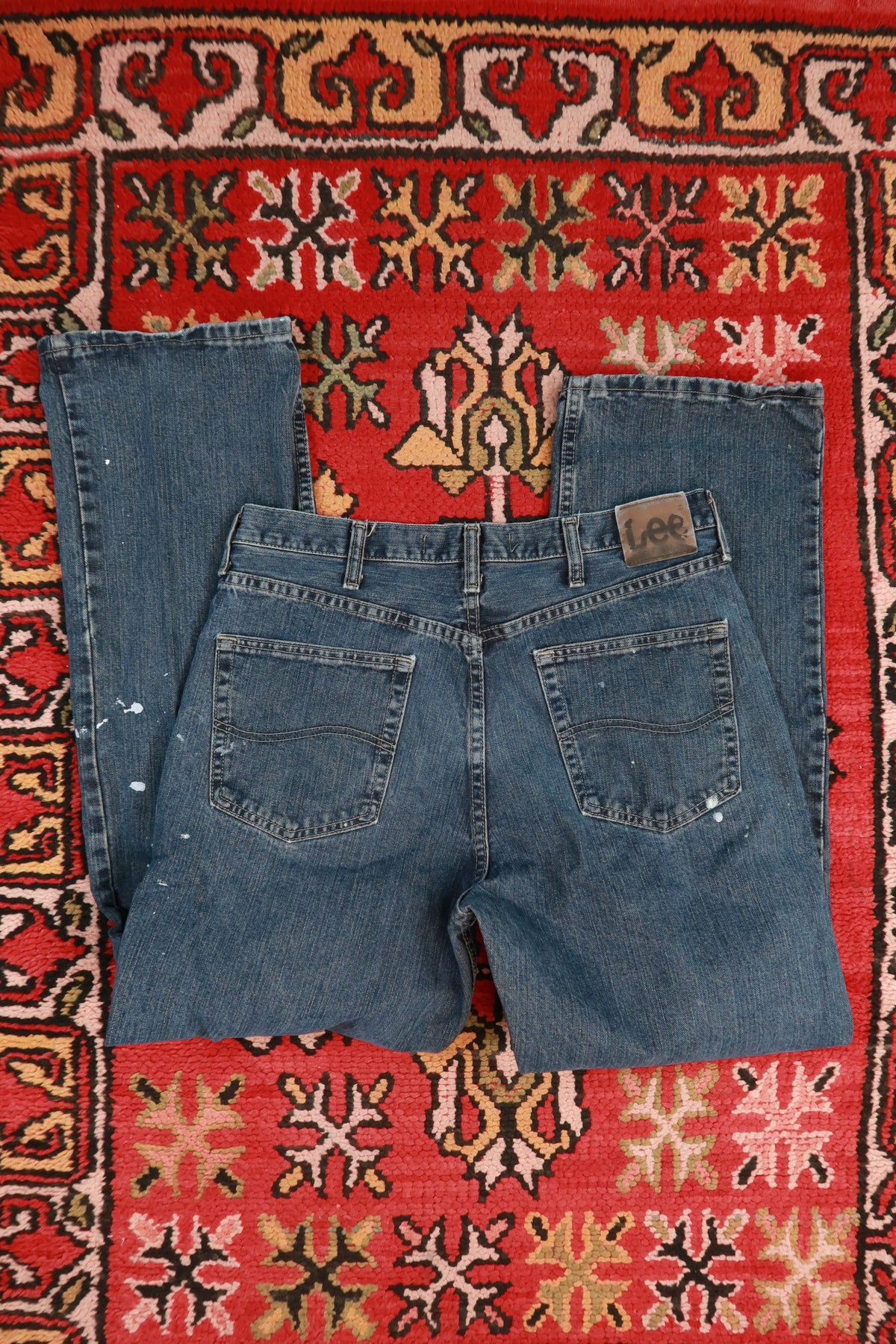 Vintage Y2K Lee Paint Splatter Relaxed Straight Leg Jeans