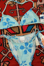 Load image into Gallery viewer, NWT Vintage 2000s Blue Floral Triangle Bikini Set
