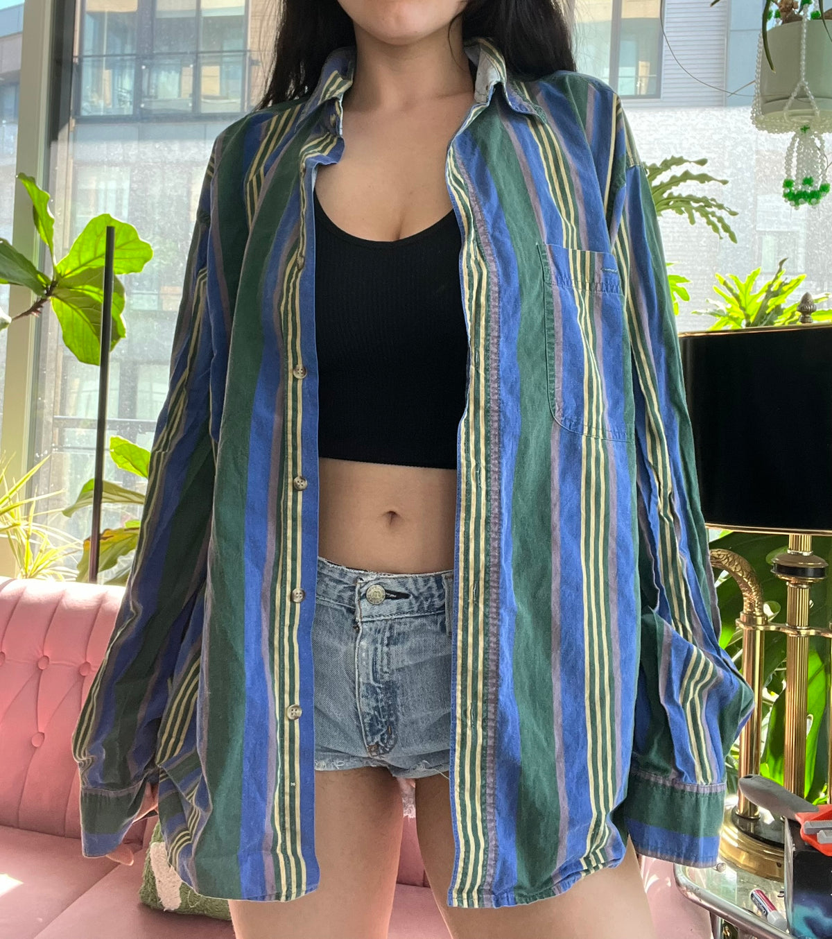 Vintage Striped Button Up - Elektra Vintage