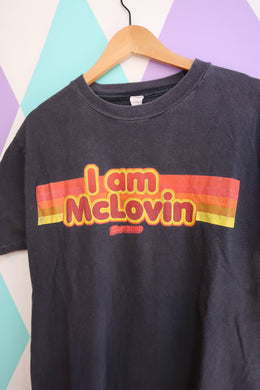 I am Mclovin in retro font and colorway from the movie Superbad