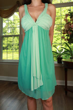 Load image into Gallery viewer, Vintage Y2K Mint Green Chiffon Cocktail Dress
