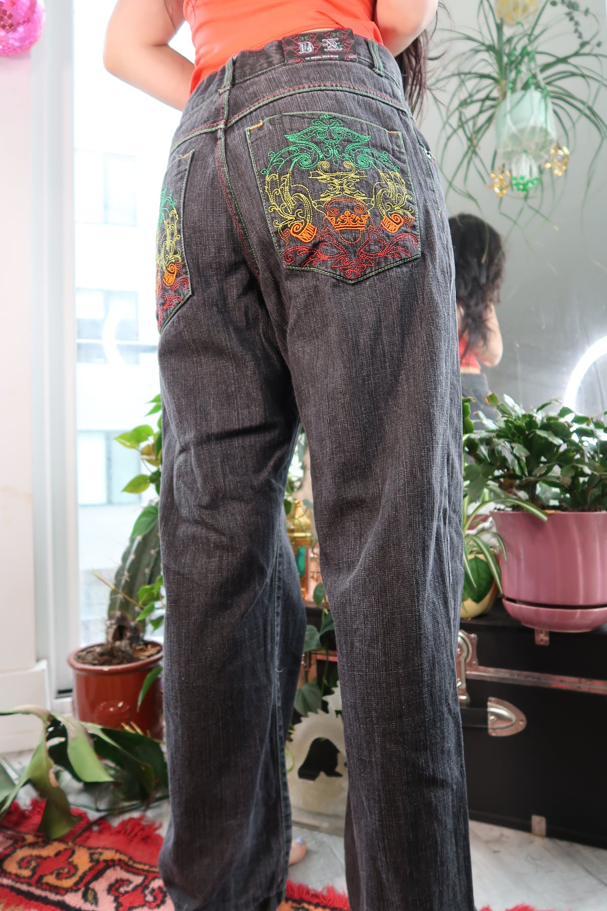 Vintage 2000s Contrast Stitch Baggy Denim Jeans