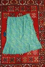 Load image into Gallery viewer, Vintage Y2K Blue Green Abstract Print Asymmetrical Midi Skirt
