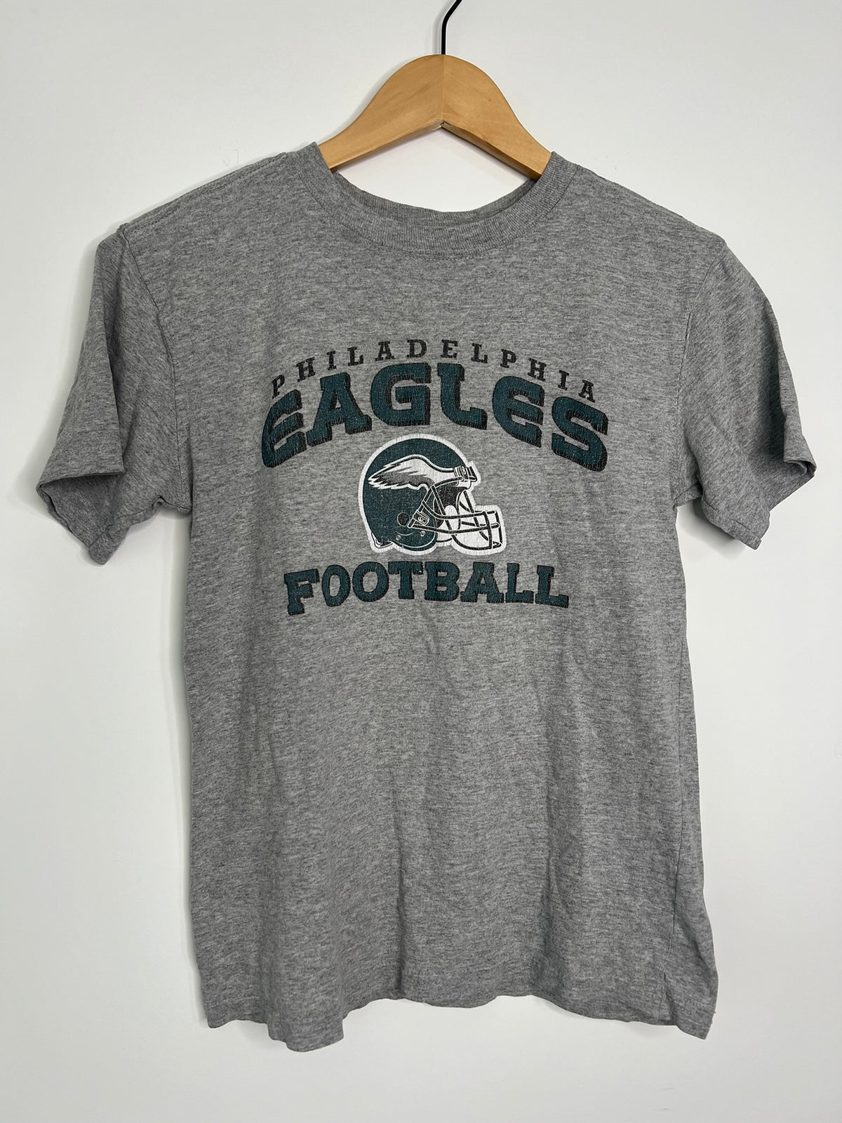 Elektra Vintage Eagles football graphic baby doll tee featuring a colorful Eagles logo on soft cotton fabric.