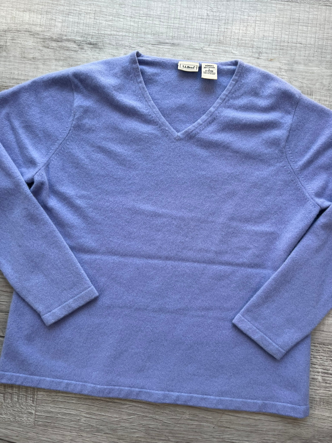 Vintage LL Bean Purple Cashmere V Neck Sweater