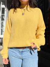 Load image into Gallery viewer, Vintage Yellow Oversized Knit Sweater
