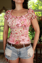 Load image into Gallery viewer, Vintage 2000s Byer California Pink Floral Peasant Top
