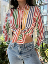 Load image into Gallery viewer, Multi-Colored Striped Button Up by Lizsport Petites
