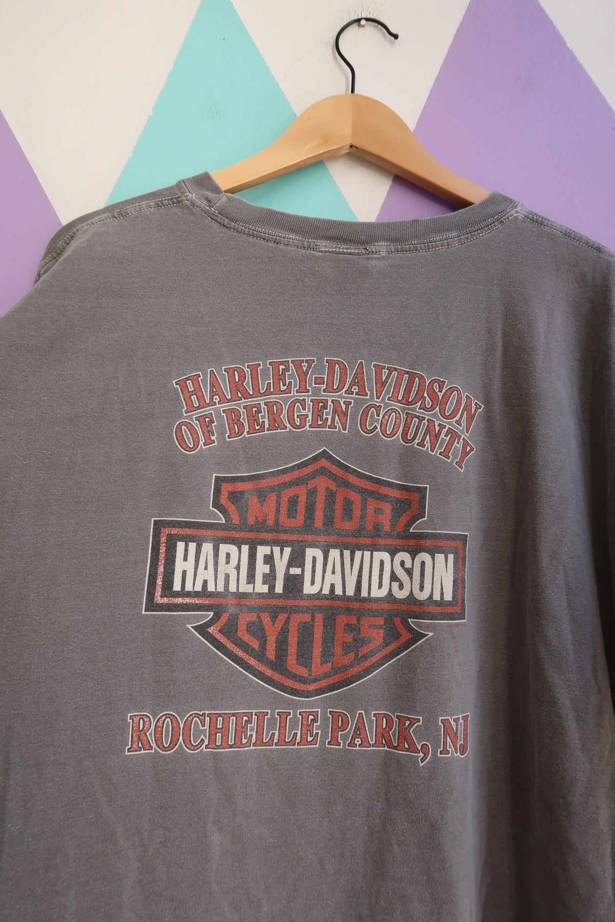2000s Harley-Davidson Graphite Tee – Bergen County NJ Back Hit