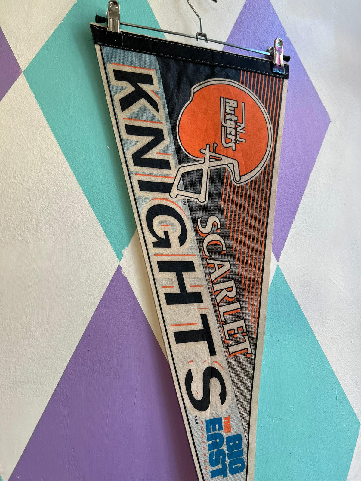 Vintage 1990s Rutgers Scarlet Knights Pennant