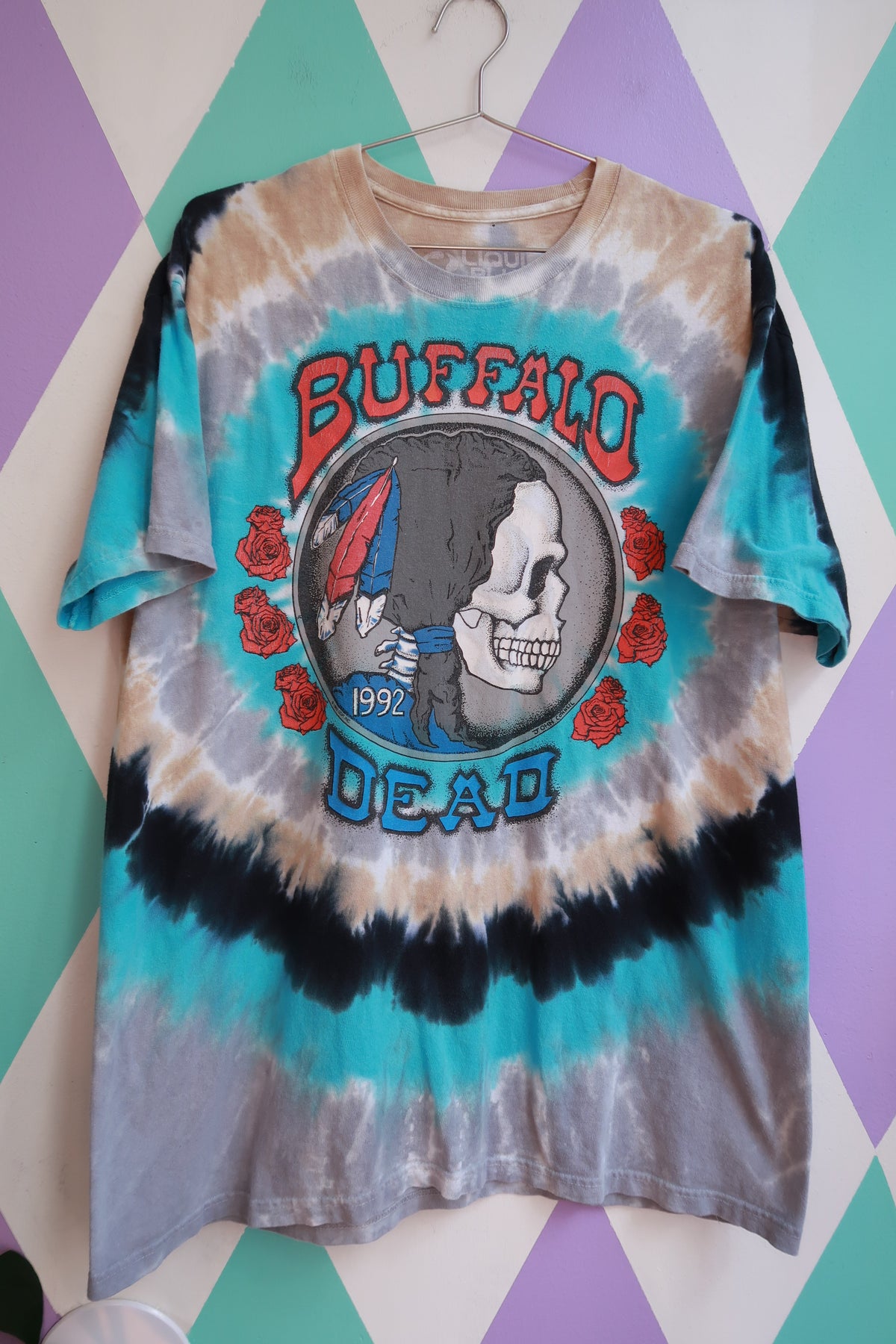 Liquid Blue Grateful Dead Buffalo 1992 Tie Dye Graphic T-Shirt