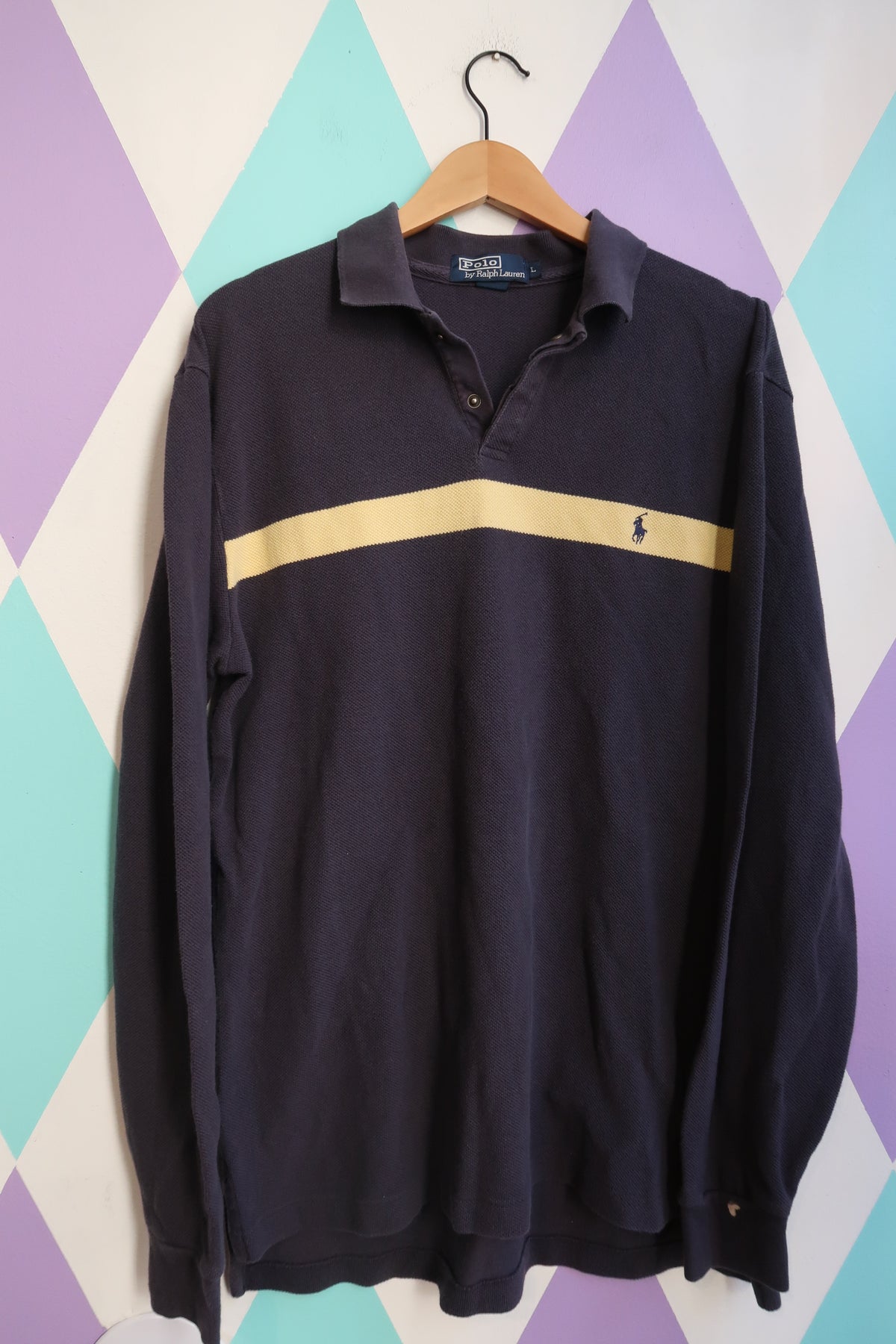 Vintage Ralph Lauren Polo Shirt – Classic Long Sleeve Stripe